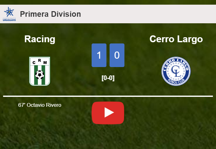 Racing conquers Cerro Largo 1-0 with a goal scored by O. Rivero. HIGHLIGHTS