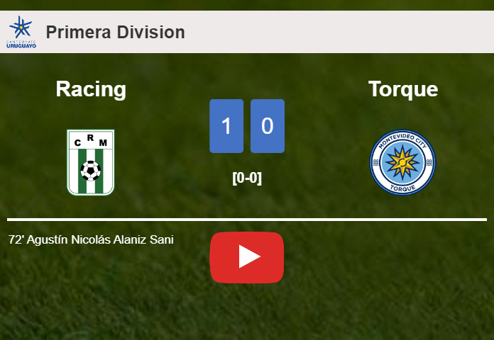 Racing beats Torque 1-0 with a goal scored by A. Nicolás. HIGHLIGHTS