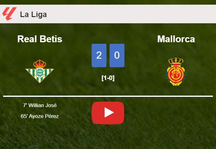 Real Betis surprises Mallorca with a 2-0 win. HIGHLIGHTS