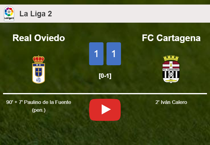 Real Oviedo steals a draw against FC Cartagena. HIGHLIGHTS