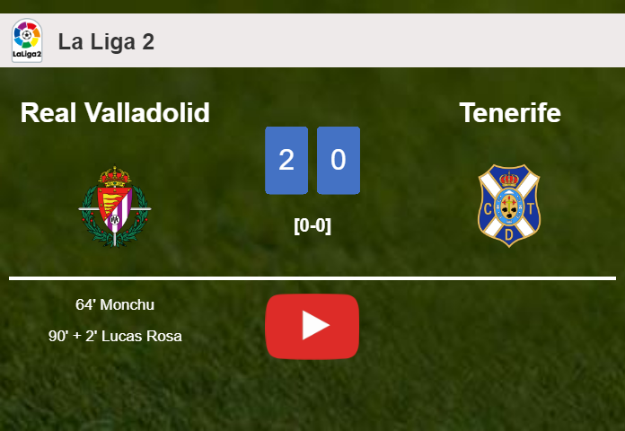 Real Valladolid defeats Tenerife 2-0 on Saturday. HIGHLIGHTS
