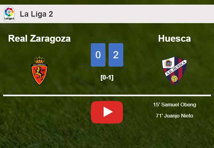 Huesca defeats Real Zaragoza 2-0 on Saturday. HIGHLIGHTS