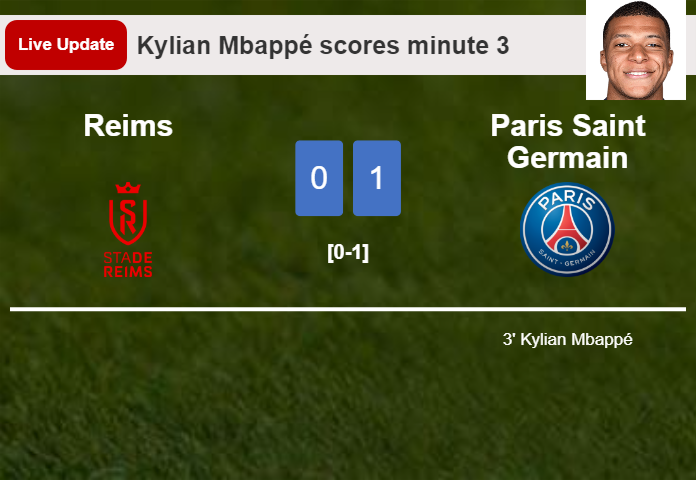 Reims vs Paris Saint Germain live updates: Kylian Mbappé scores opening goal in Ligue 1 match (0-1)