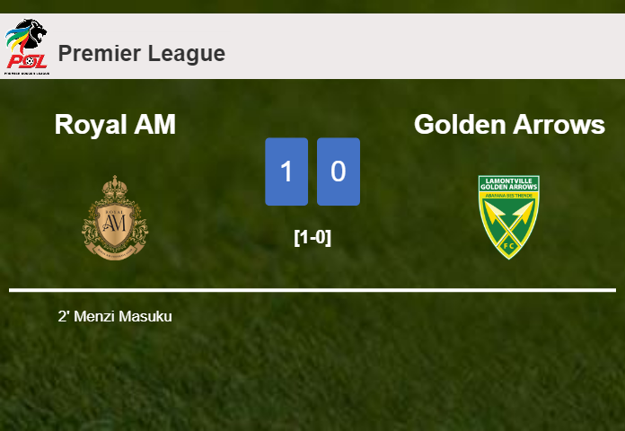 Royal AM beats Golden Arrows 1-0 with a goal scored by M. Masuku