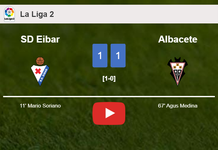 SD Eibar and Albacete draw 1-1 after Stoichkov didn't convert a penalty. HIGHLIGHTS