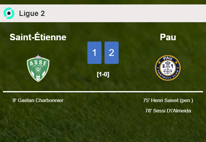Pau recovers a 0-1 deficit to conquer Saint-Étienne 2-1