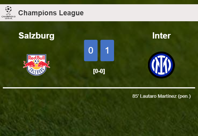 Inter beats Salzburg 1-0 with a late goal scored by L. Martínez