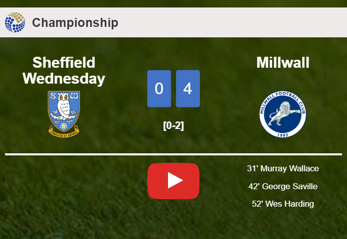 Millwall overcomes Sheffield Wednesday 4-0 after playing a incredible match. HIGHLIGHTS