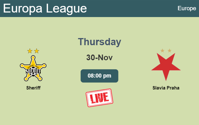 How to watch Sheriff vs. Slavia Praha on live stream and at what time