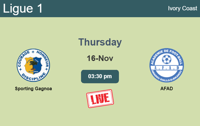 How to watch Sporting Gagnoa vs. AFAD on live stream and at what time