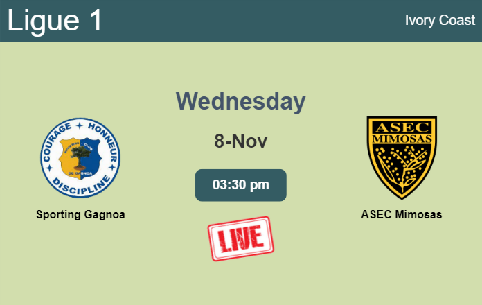 How to watch Sporting Gagnoa vs. ASEC Mimosas on live stream and at what time