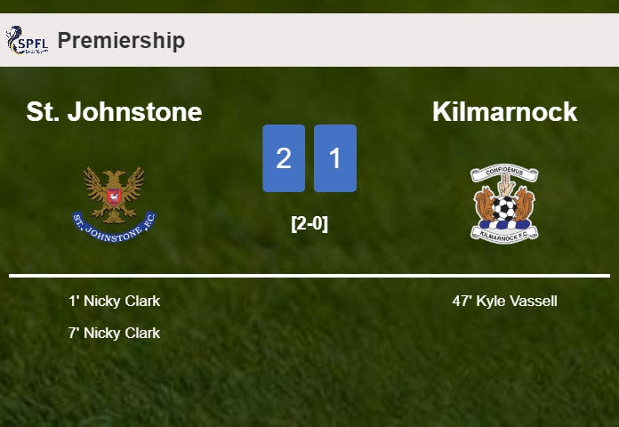 St. Johnstone overcomes Kilmarnock 2-1 with N. Clark scoring 2 goals