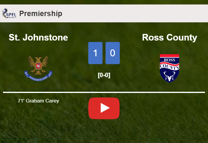St. Johnstone prevails over Ross County 1-0 with a goal scored by G. Carey. HIGHLIGHTS