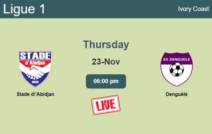 How to watch Stade d'Abidjan vs. Denguélé on live stream and at what time