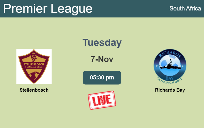 How to watch Stellenbosch vs. Richards Bay on live stream and at what time