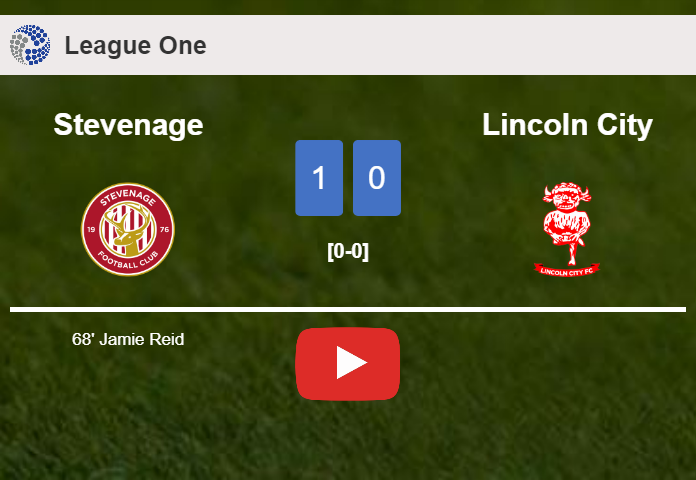 Stevenage prevails over Lincoln City 1-0 with a goal scored by J. Reid. HIGHLIGHTS