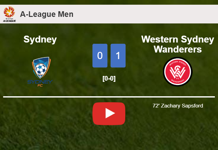 Western Sydney Wanderers tops Sydney 1-0 with a goal scored by Z. Sapsford. HIGHLIGHTS
