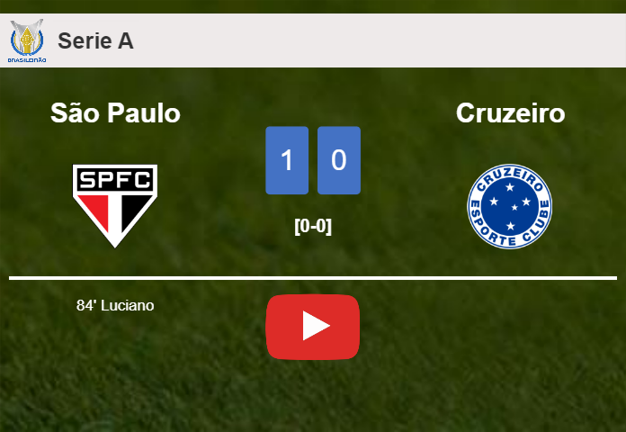 São Paulo prevails over Cruzeiro 1-0 with a goal scored by Luciano. HIGHLIGHTS