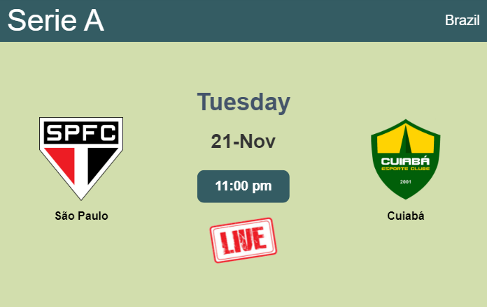 How to watch São Paulo vs. Cuiabá on live stream and at what time