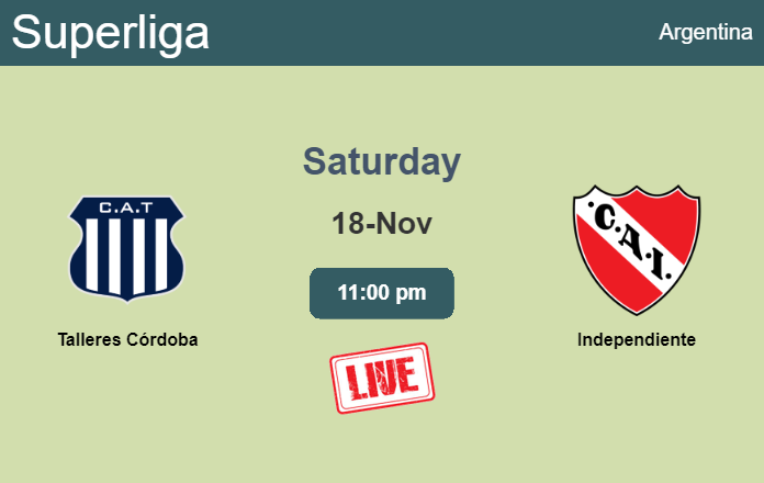How to watch Talleres Córdoba vs. Independiente on live stream and at what time