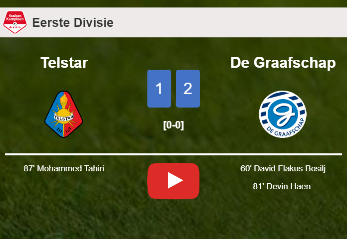 De Graafschap seizes a 2-1 win against Telstar. HIGHLIGHTS