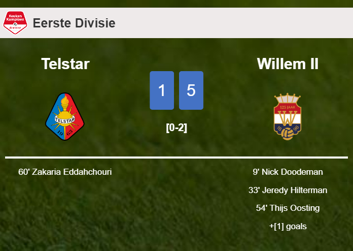 Willem II prevails over Telstar 5-1 after playing a incredible match