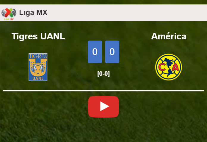 Tigres UANL draws 0-0 with América on Saturday. HIGHLIGHTS