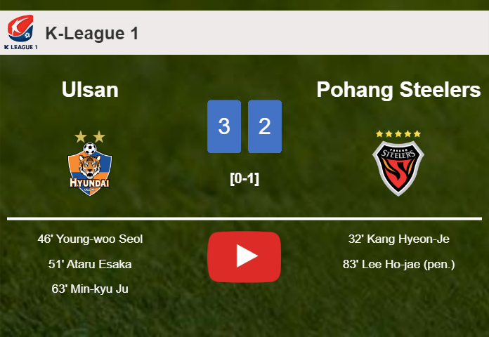 Ulsan conquers Pohang Steelers 3-2. HIGHLIGHTS