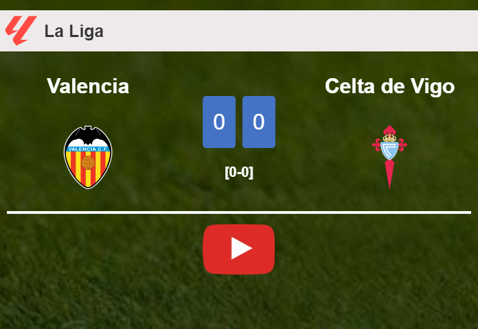 Valencia draws 0-0 with Celta de Vigo on Saturday. HIGHLIGHTS