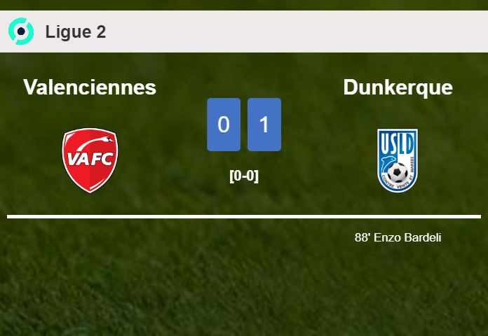 Dunkerque prevails over Valenciennes 1-0 with a late goal scored by E. Bardeli