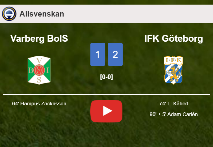 IFK Göteborg recovers a 0-1 deficit to top Varberg BoIS 2-1. HIGHLIGHTS