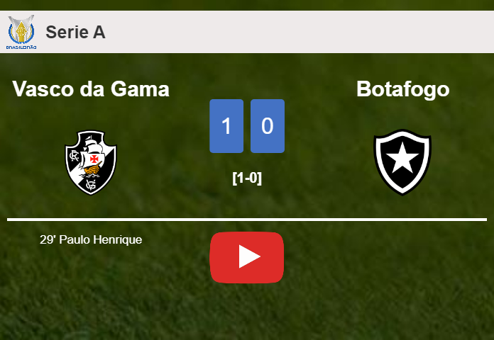 Vasco da Gama tops Botafogo 1-0 with a goal scored by P. Henrique. HIGHLIGHTS