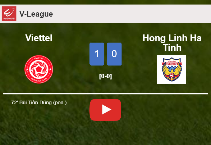 Viettel overcomes Hong Linh Ha Tinh 1-0 with a goal scored by B. Tiến. HIGHLIGHTS