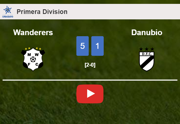 Wanderers estinguishes Danubio 5-1 with a superb match. HIGHLIGHTS