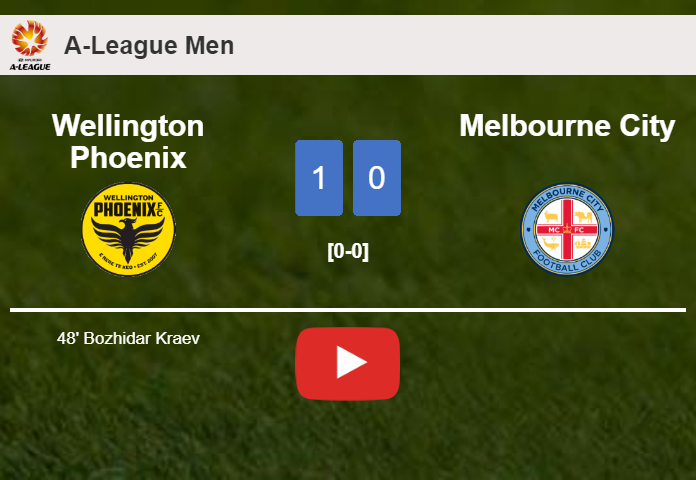Wellington Phoenix overcomes Melbourne City 1-0 with a goal scored by B. Kraev. HIGHLIGHTS