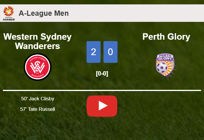 Western Sydney Wanderers prevails over Perth Glory 2-0 on Saturday. HIGHLIGHTS