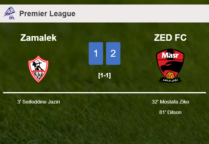 ZED FC recovers a 0-1 deficit to conquer Zamalek 2-1