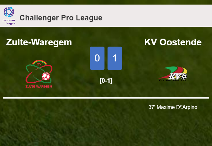 KV Oostende tops Zulte-Waregem 1-0 with a goal scored by M. D'Arpino