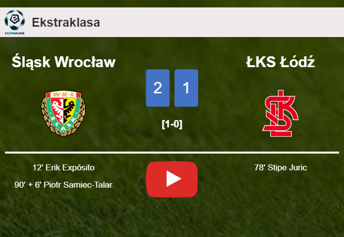 Śląsk Wrocław clutches a 2-1 win against ŁKS Łódź. HIGHLIGHTS