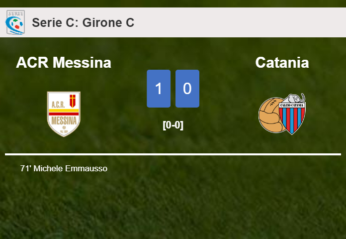 ACR Messina tops Catania 1-0 with a goal scored by M. Emmausso