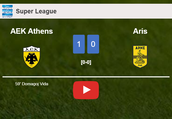 AEK Athens defeats Aris 1-0 with a goal scored by D. Vida. HIGHLIGHTS