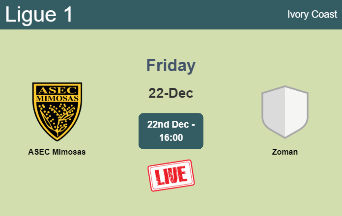 How to watch ASEC Mimosas vs. Zoman on live stream and at what time