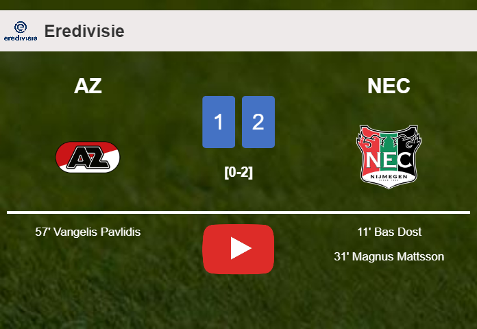 NEC defeats AZ 2-1. HIGHLIGHTS