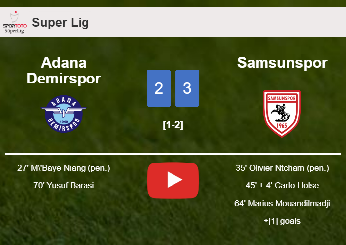 Samsunspor overcomes Adana Demirspor 3-2. HIGHLIGHTS