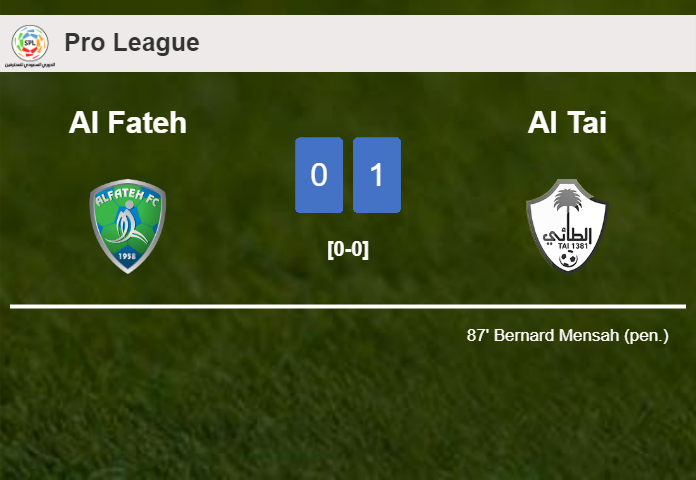 Al Tai tops Al Fateh 1-0 with a late goal scored by B. Mensah
