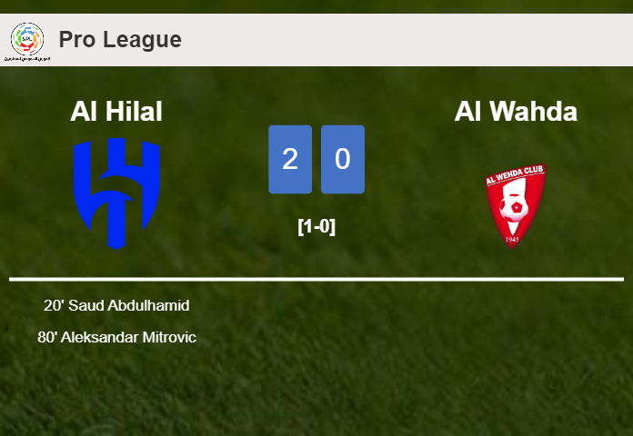 Al Hilal conquers Al Wahda 2-0 on Friday