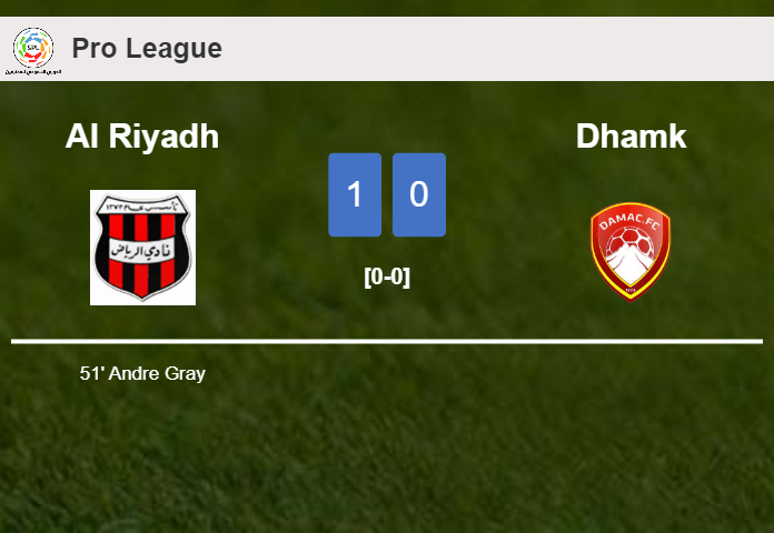 Al Riyadh tops Dhamk 1-0 with a goal scored by A. Gray