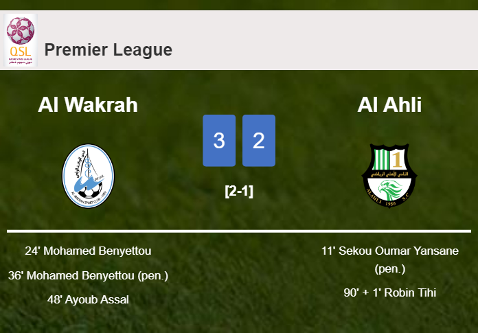 Al Wakrah beats Al Ahli 3-2
