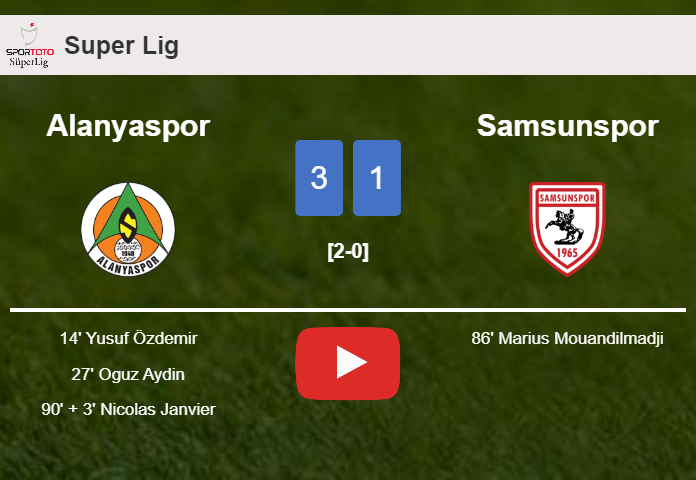 Alanyaspor tops Samsunspor 3-1. HIGHLIGHTS