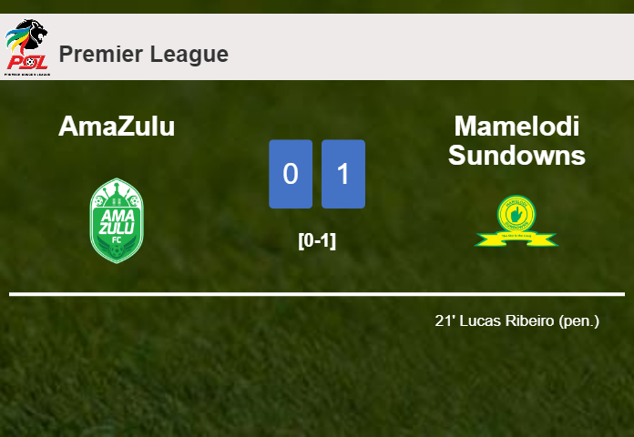 Mamelodi Sundowns defeats AmaZulu 1-0 with a goal scored by L. Ribeiro